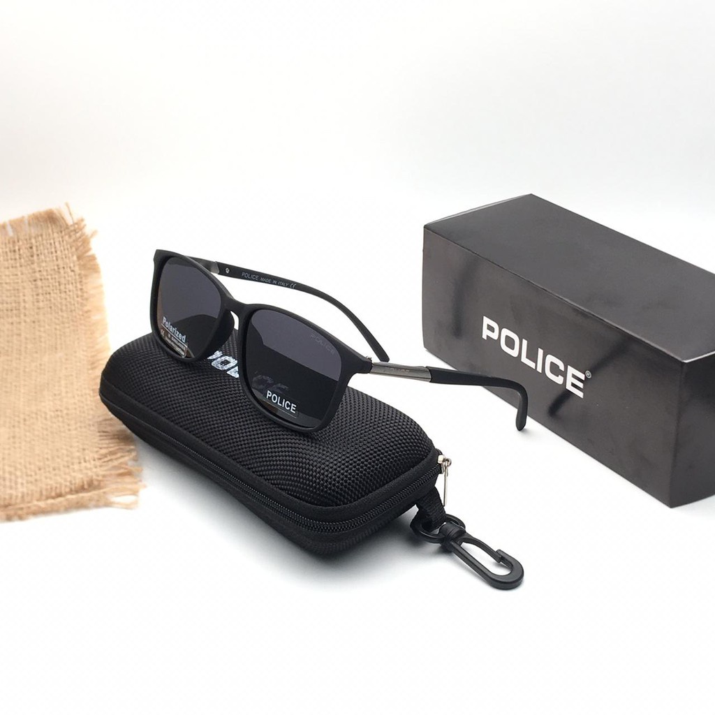 Kacamata Hitam Fashion Pria Police Super Gratis Box Resleting