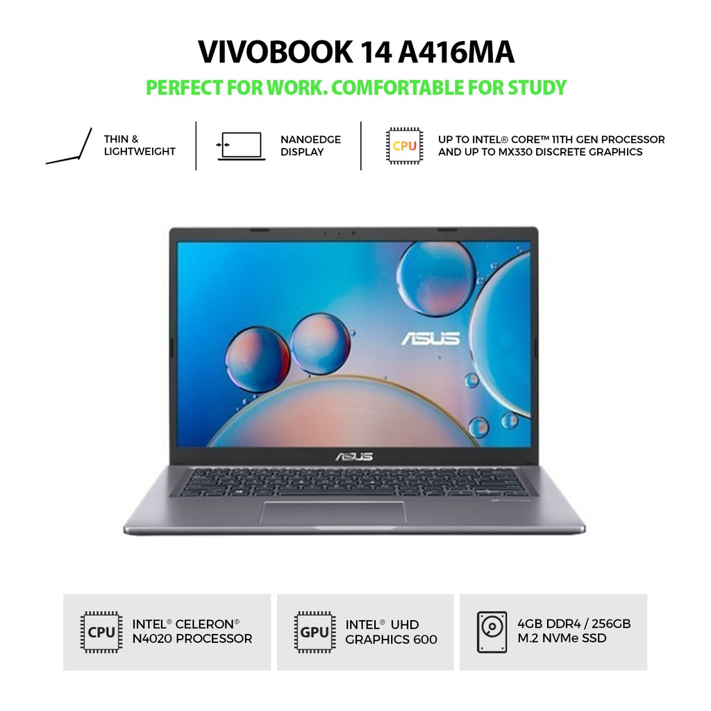 ASUS A416MA EB421VIPS EB422VIPS N4020 4GB 256GB 14" FHD WIN10 + OPI