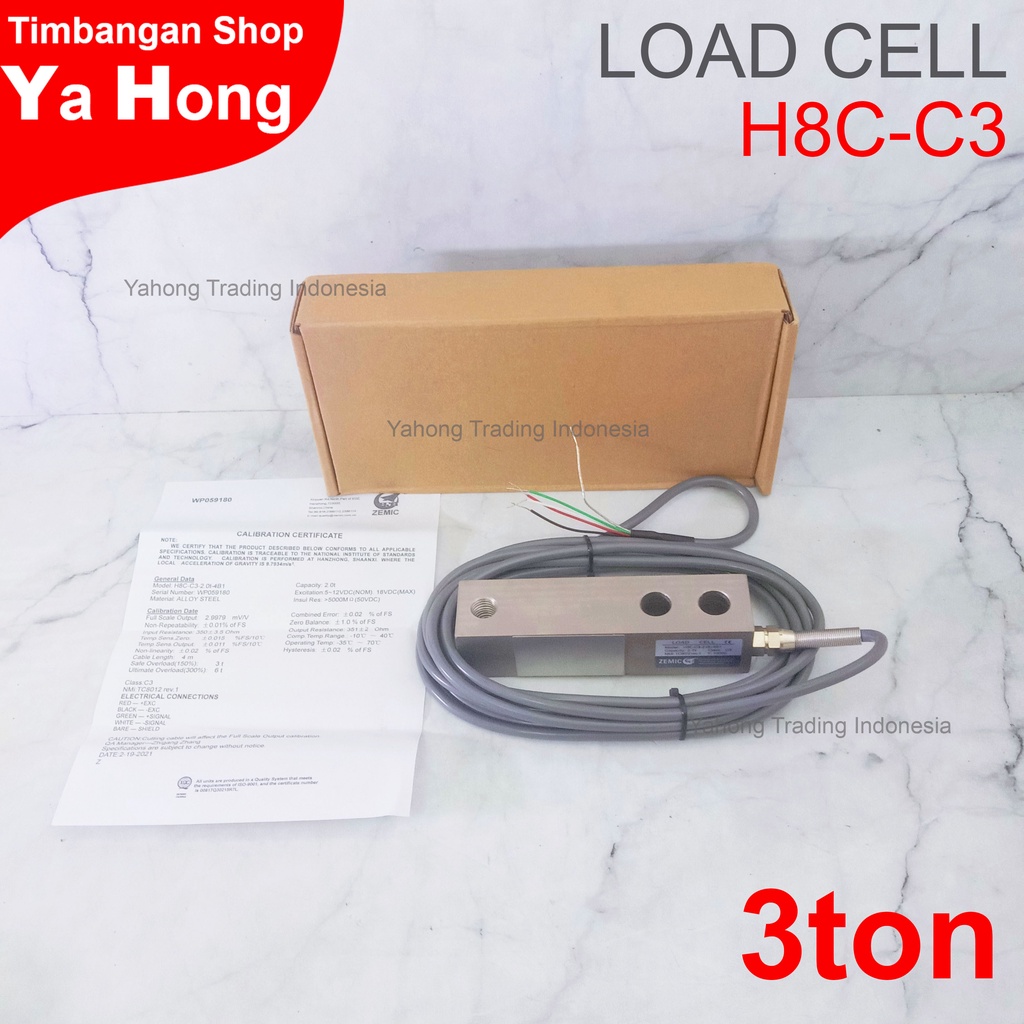 Load Cell Sensor Berat Timbangan Digital Loadcell ZEMIC H8C 3ton