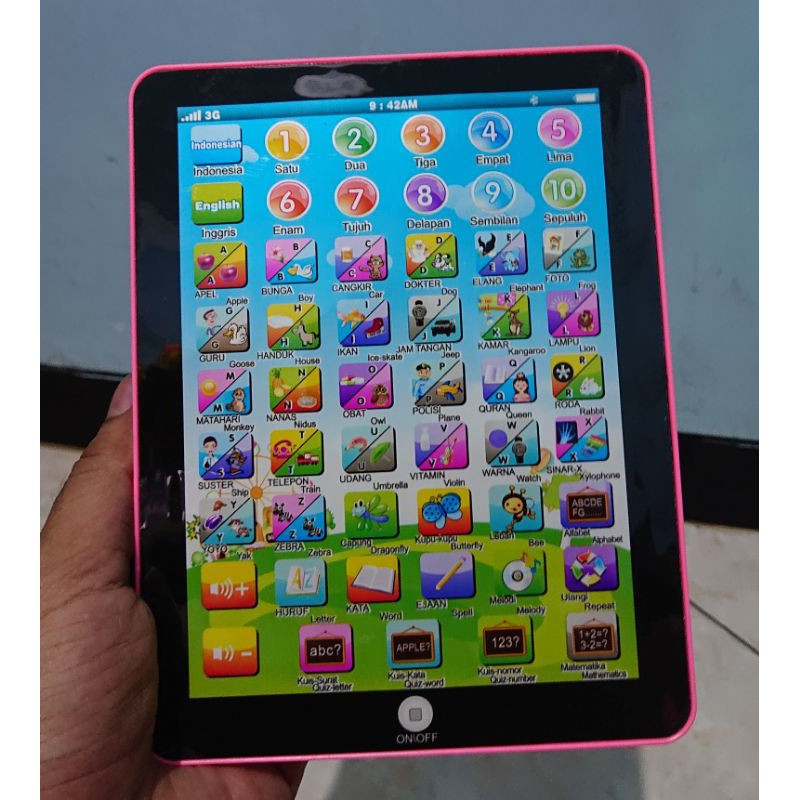 PLAYPAD ANAK 2 BAHASA IPAD MINI MAINAN EDUKASI ANAK BAHASA INDONESIA DAN BAHASA INGGRIS