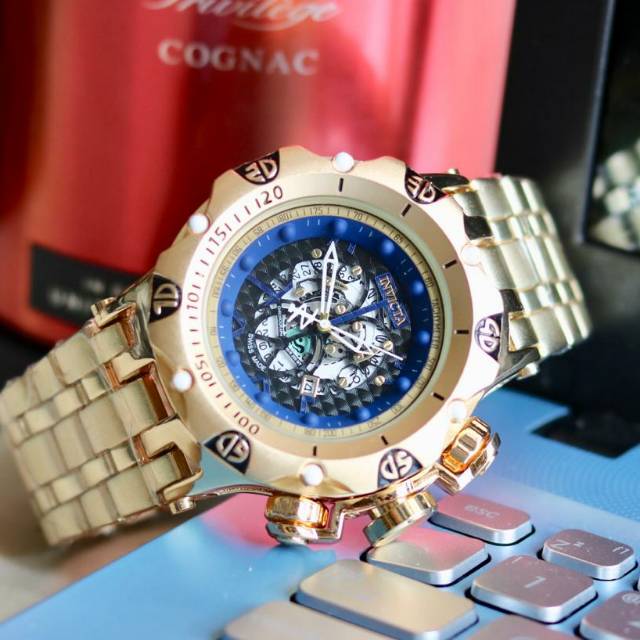 JAM TANGAN COWOK INVICTA RANTAI TGL AKTIF || DIAMETER 5 CM ||