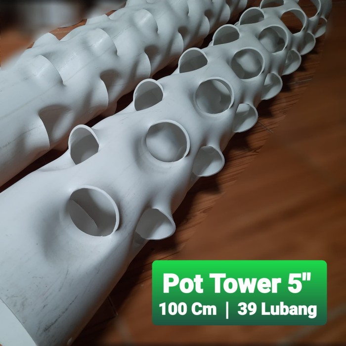 Pot Tower 5" | 100cm | Garden Vertikal Paralon PVC Berkualitas