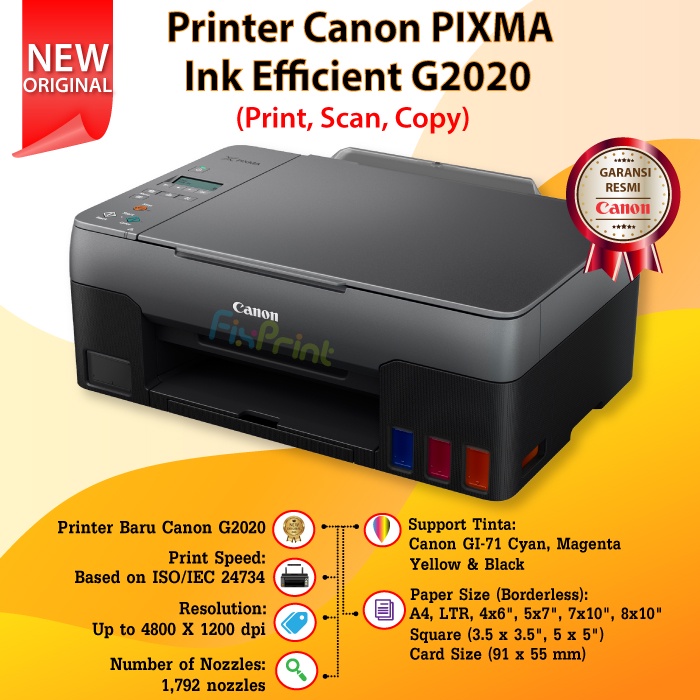 Printer Canon G2020 G-2020 Print Scan Copy Tinta GI70 GI-70 GI71 GI-71