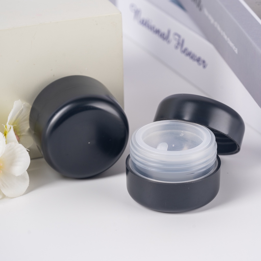 Pot Gaya Cream 9Gr Hitam Doof Polos Full/Wadah/Kemasan Pot Kosong Kosmetik