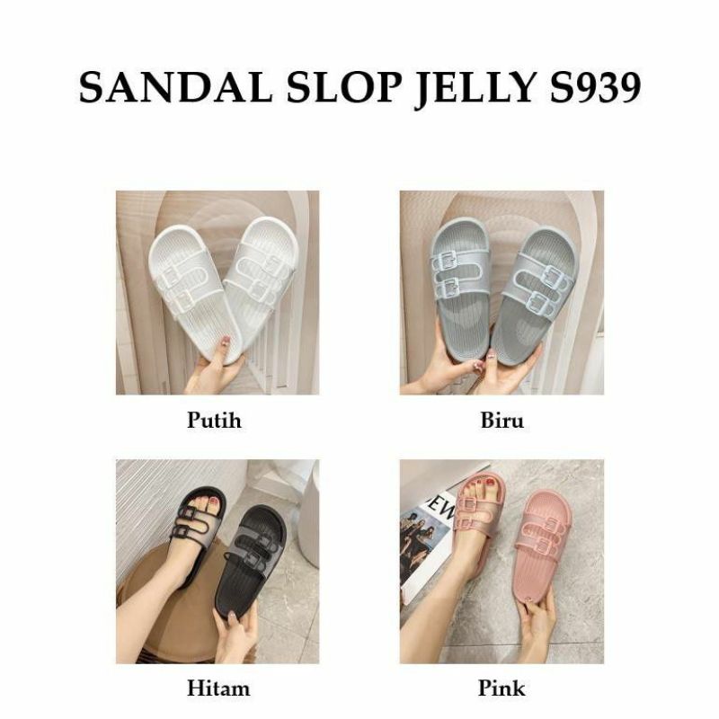 BATAM SHOPPING MALL (INR) S939 Sandal Slop Jelly Willona / Slip Sandal Wanita / Sandal Warna Fashion / Sandal Import-7