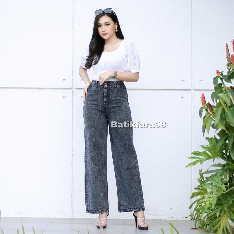 HIGHWAIST LOOSE JEANS DOBLE KANCING