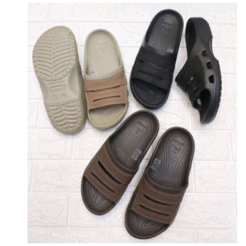 Crocs Yukon Mesa Slide 2 Sandal Selop Kulit Suede Pria Dewasa Sendal Karet Terbaru