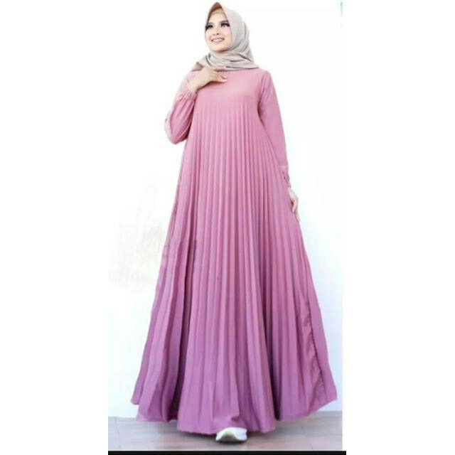 [Maxi Amanda Plisket RO]Maxi wanita higet plisket varian warna