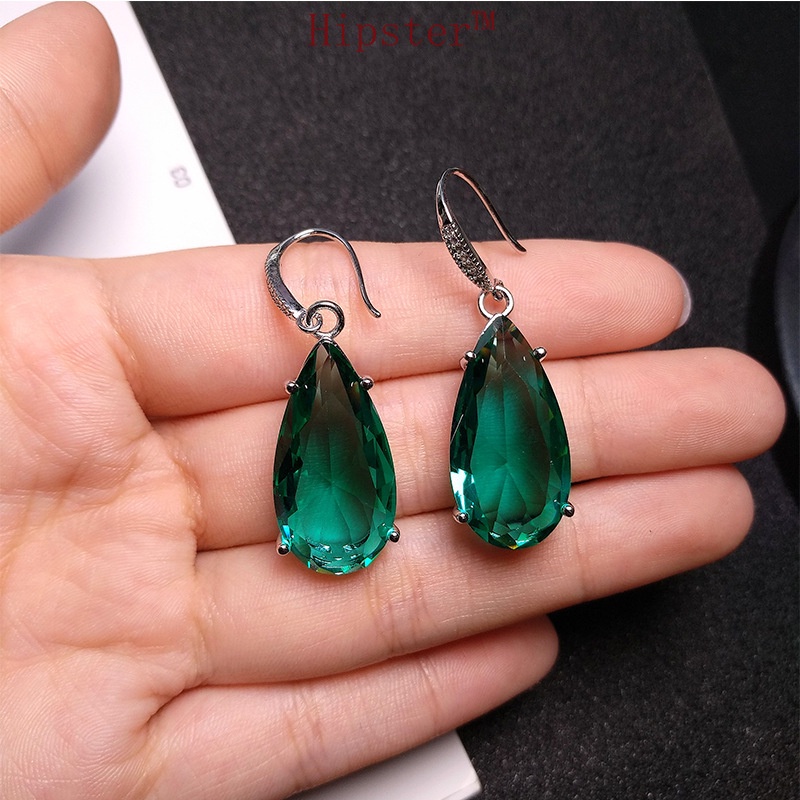 Creative Design Fashion Luxury Platinum Natural Blue Crystal Ear Hook