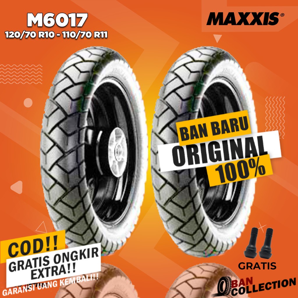 Paket Ban Motor IMPOR - VESPA MATIC // MAXXIS M6017 110/70 Ring 11 - 120/70 Ring 10 Tubeless