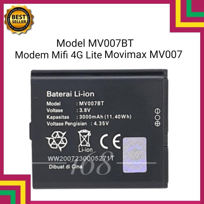 Acc Hp Baterai Modem Mifi 4G Lite Movimax Mv007 Mv007Bt Baterai Original