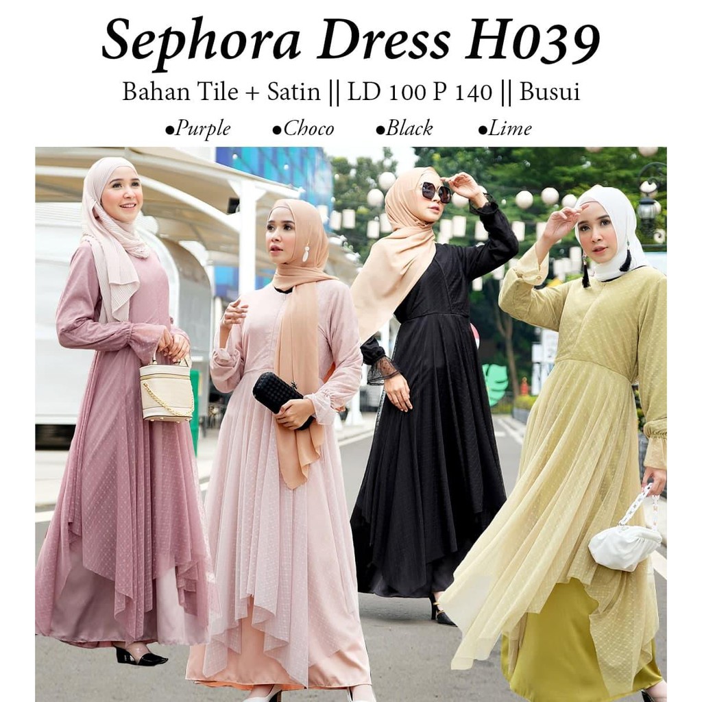 SEPHORA DRESS BUSUI/GAMIS TULLE LEBARAN / LD 100  LD 108 LD 110 LD 115 / BUSUI FRIENDLY