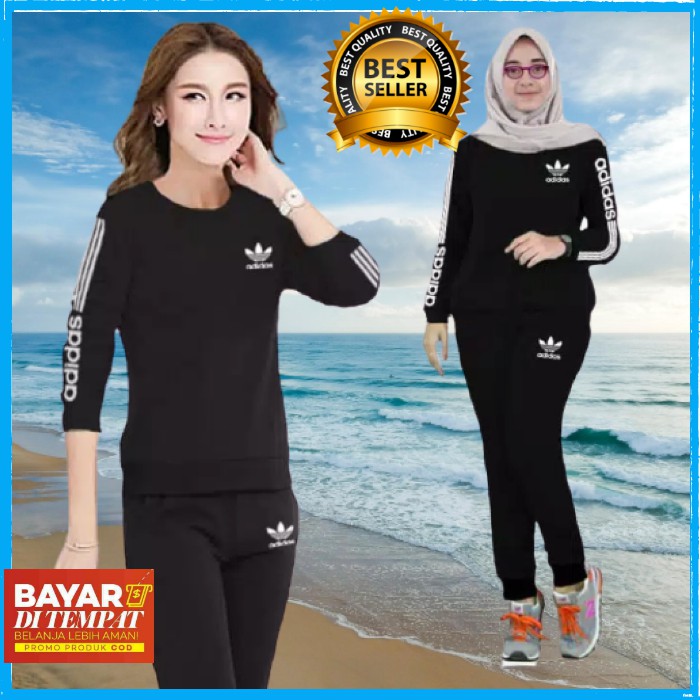  Baju  senam olahraga sport wanita  kaos  setelan lengan  