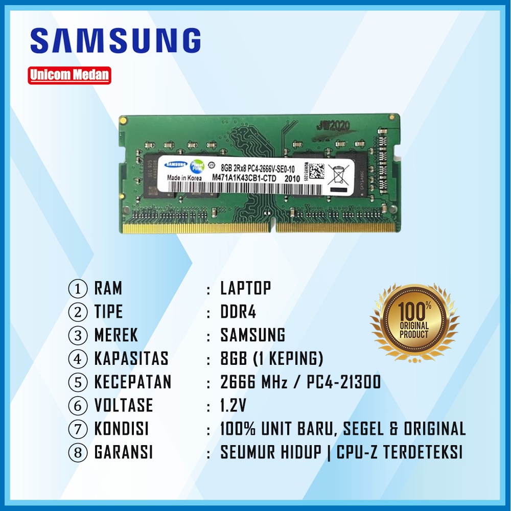 RAM LAPTOP DDR4 8GB 2666MHZ SAMSUNG