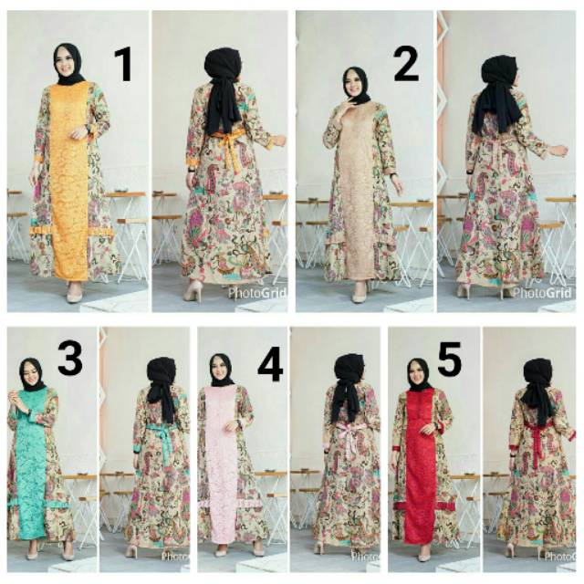 TERMURAHH GAMIS BATIK KOMBINASI BRUKAT