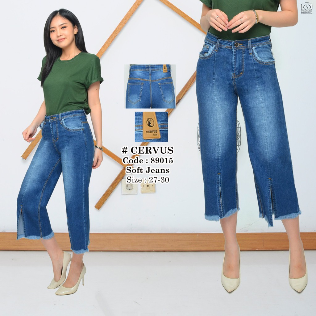 (PAKET GROSIR) Celana Kulot Wanita 7/9 Jeans Cervus Jeans #89015