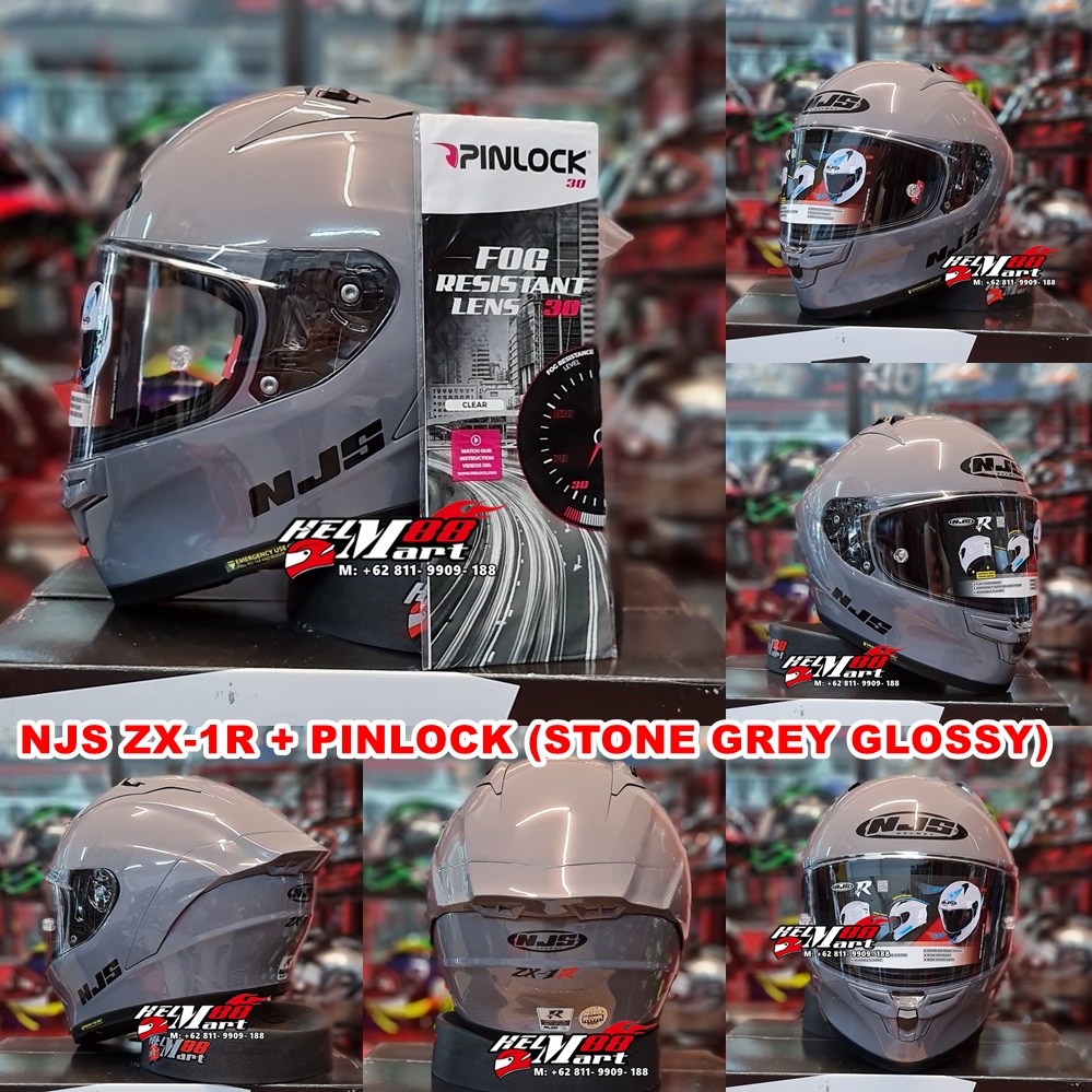 NJS ZX-1R Solid + PINLOCK Antifog Original Helm NJS ZX1R FLAT VISOR NJS ZX1 TERBARU-3