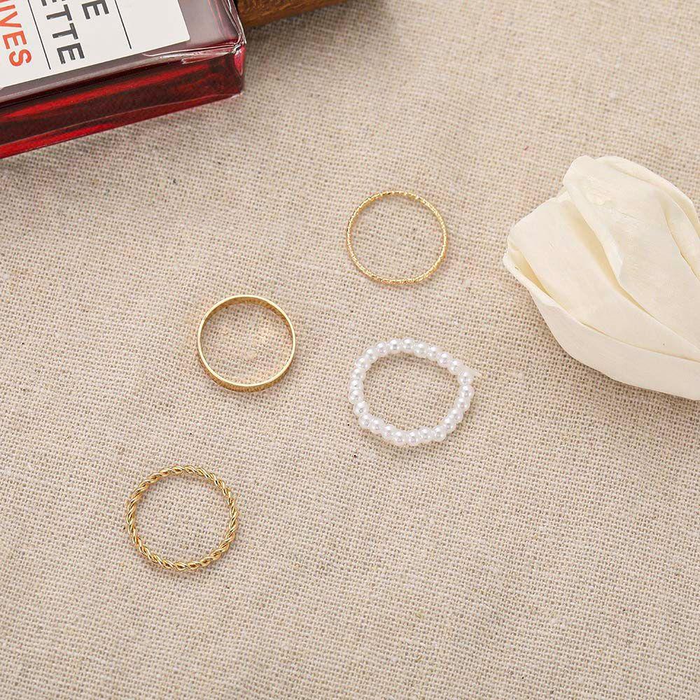 Mxbeauty Wanita Jari Cincin Fashion Vintage Retro Rings Gadis Manis Lady Mutiara Tangan Knuckle Rings