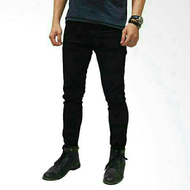 Jeans Cowok Slim Fit Celana Jeans Stretch Panjang Pria Hitam Pekat Size 27-38 NR_Outfit Official COD