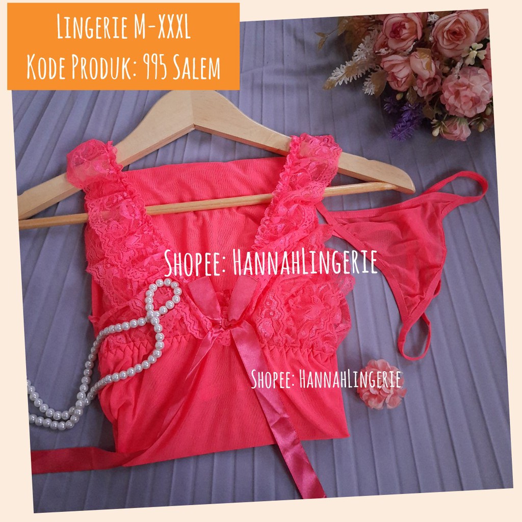 Lingerie BIGSIZE Original Hannah Lingerie Premium Kado Ulang Tahun Suami Istri Lingerie Wanita 995