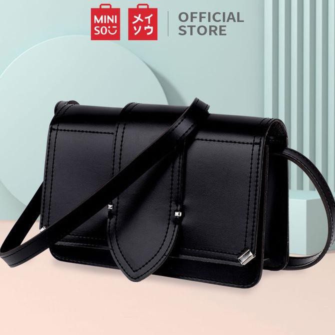 Miniso Tas Bahu Selempang Crossbody Square Bag Single Shoulder Wanita - Hitam