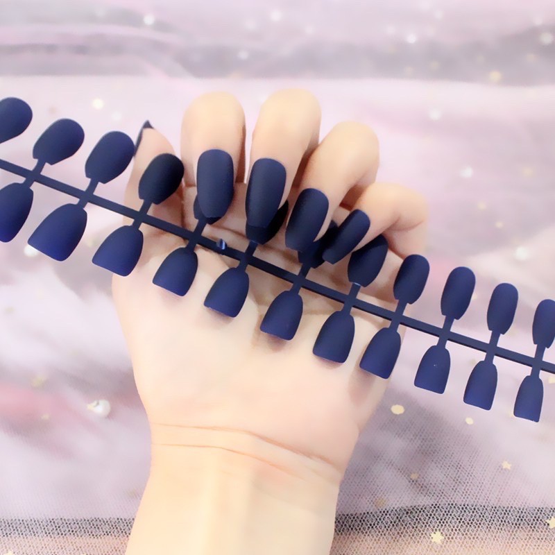 24pcs BALERINA FAKE NAILS / kuku palsu matte balerina short coffin kylie jenner matte doff kupal