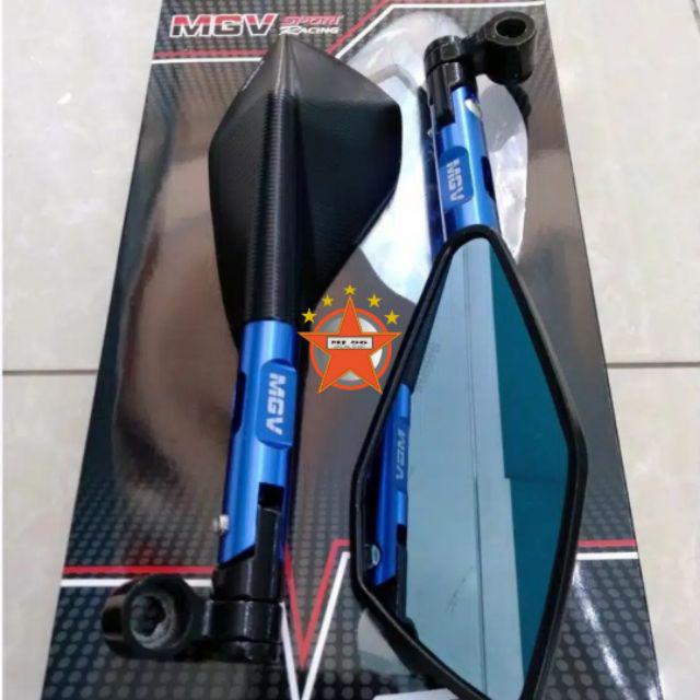 SPION TOMOK FULL CNC UNIVERSAL NINJA CBR R15 R25 GSX SATRIA NMAX LEXI AEROX PCX VIXION-Biru Kaca Biru
