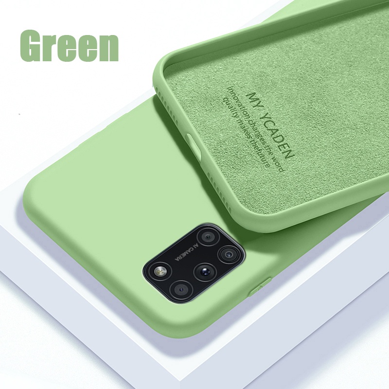 OPPO A16 A54 A15 A15S A53 2020 A92 OPPO A52 A53 A5S A12 A7 Case Liquid Silicone Anti-Slip Shockproof Phone Cover-green