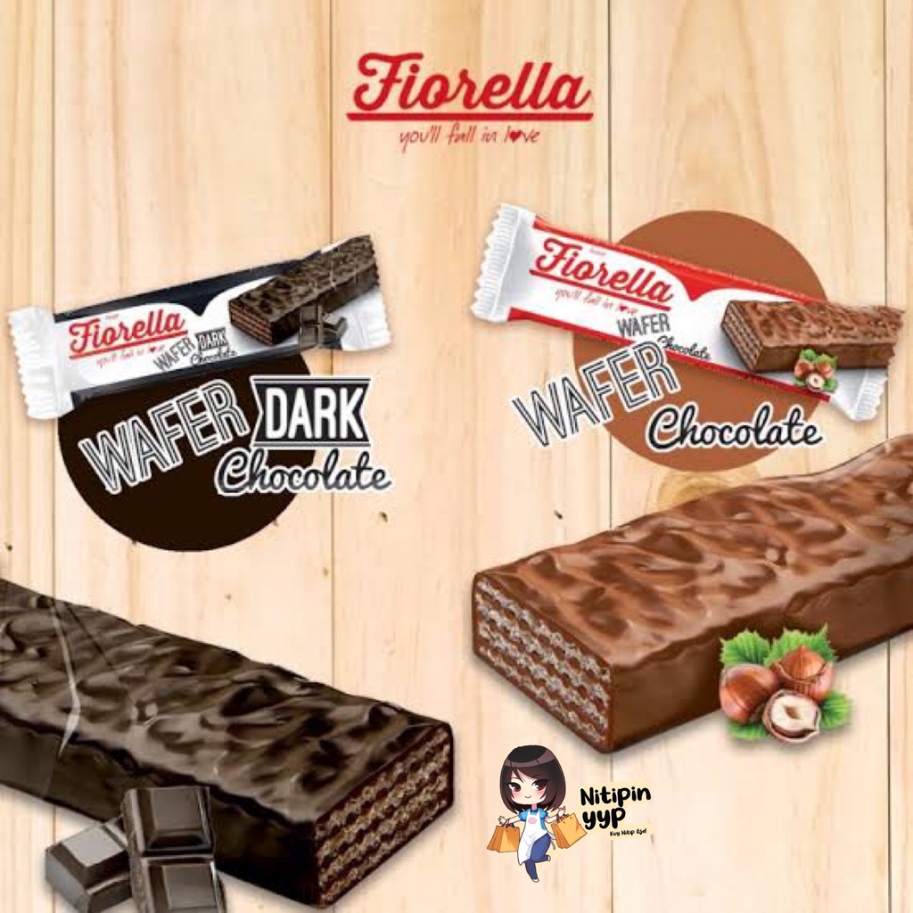 Coklat FIORELLA Wafer Import Turkey - Fiorella Coated Chocolate &amp; Dark Chocolate Wafer - Wafer Biscuit Lapis Coklat Turki (40gr)