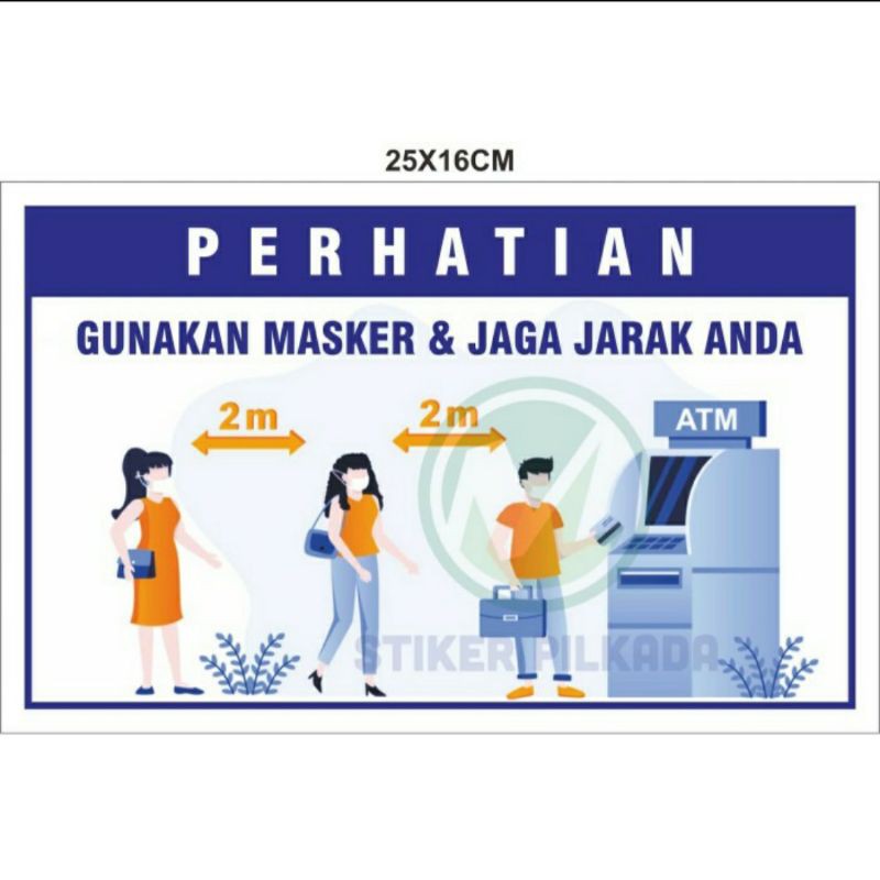 

STIKER JAGA JARAK DI ATM 25x16 CM