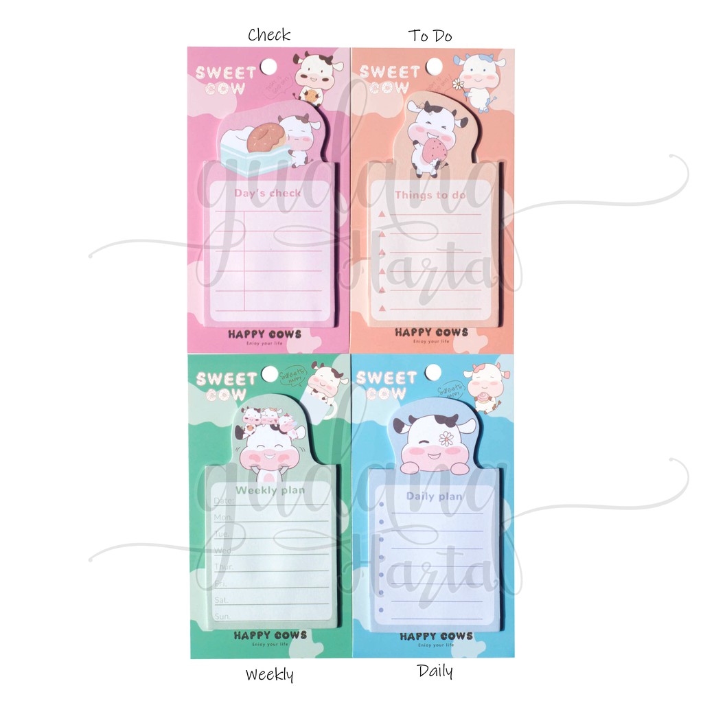 

GCC Sticky Notes Sweet Cow Planner Notes Memo Unik Lucu DIY Scrapbook 301394
