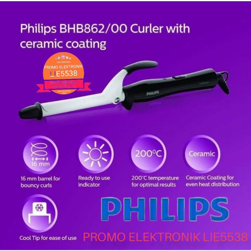 PHILIPS Style Care Essential Curler BHB862/00 Alat keriting rambut /curly