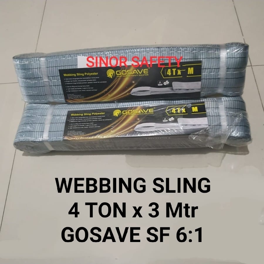 Webbing Sling 4 Ton x 3 Meter Tali Pengikat Barang Tali Angkat Polyest