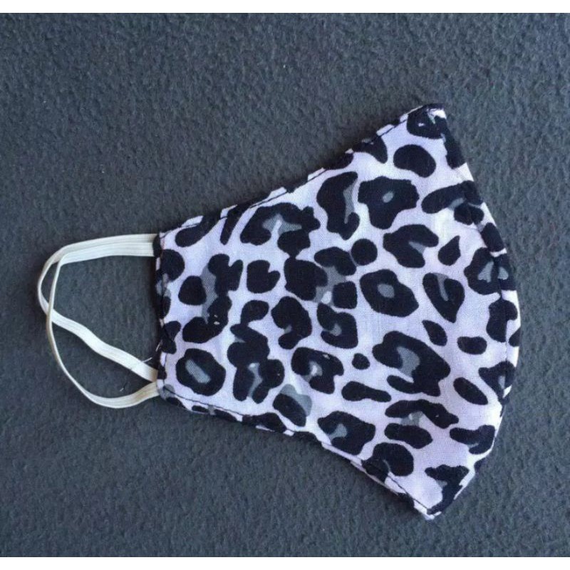 masker kain leopard Crem - rayon lembut