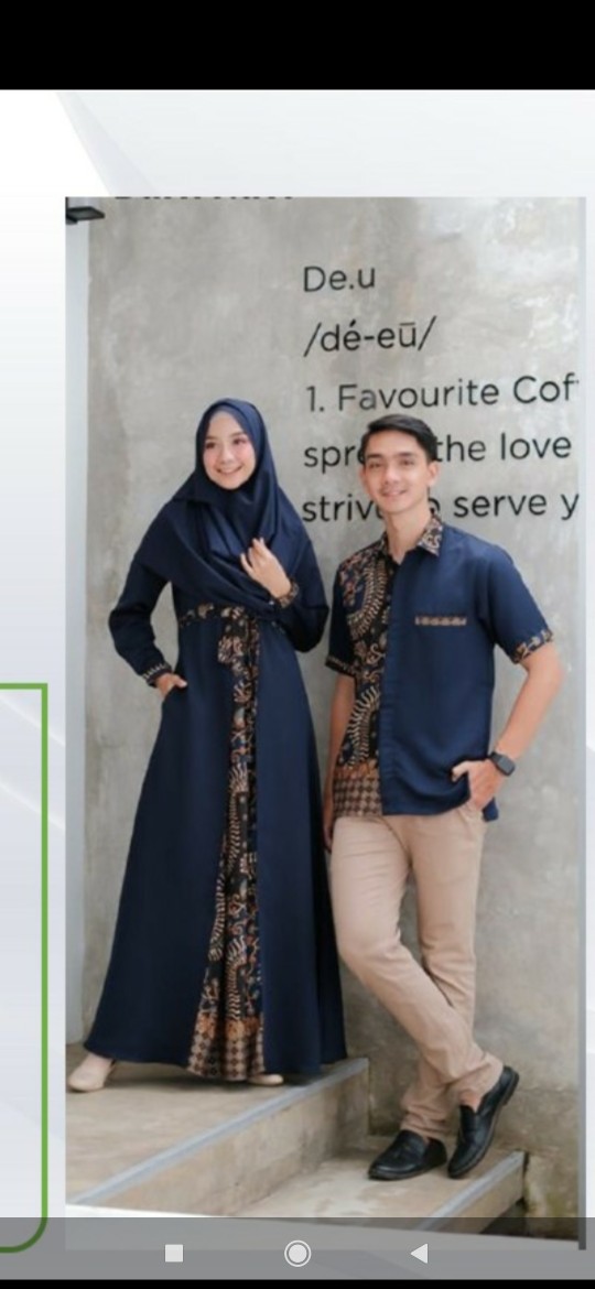 Terbaru Gamis Lebaran Couple Pasangan Batik Baloteli Dress Wanita Couple Mewah Motif Batik Premium
