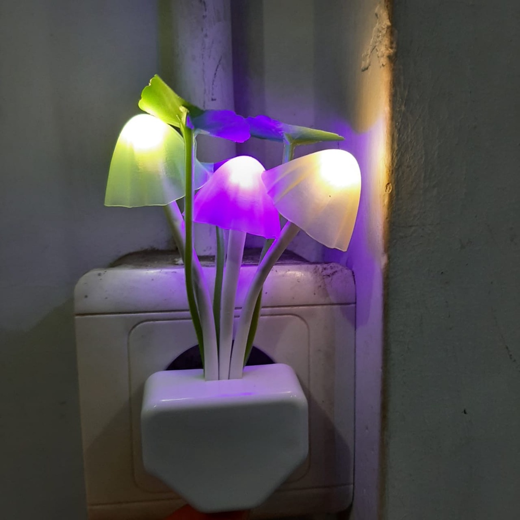 Lampu LED night light lampu tidur hias jamur avatar mini sensor cahaya