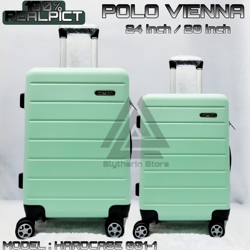 koper set 20inch+24inch beli 1 dapat 2 koper polo original polo vienna tahan banting tidak mudah pecah