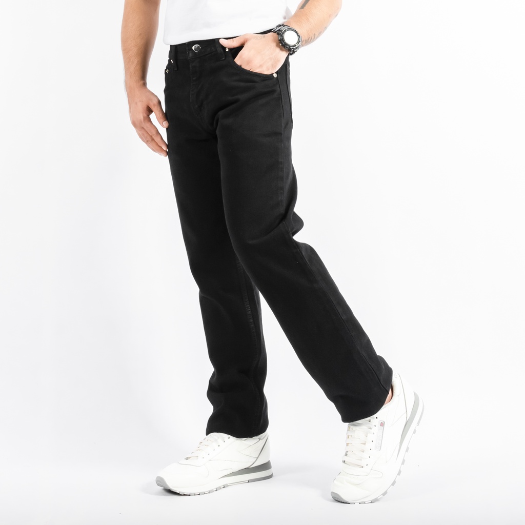 Gizmo Celana Jeans Reguler Black Basic Denim