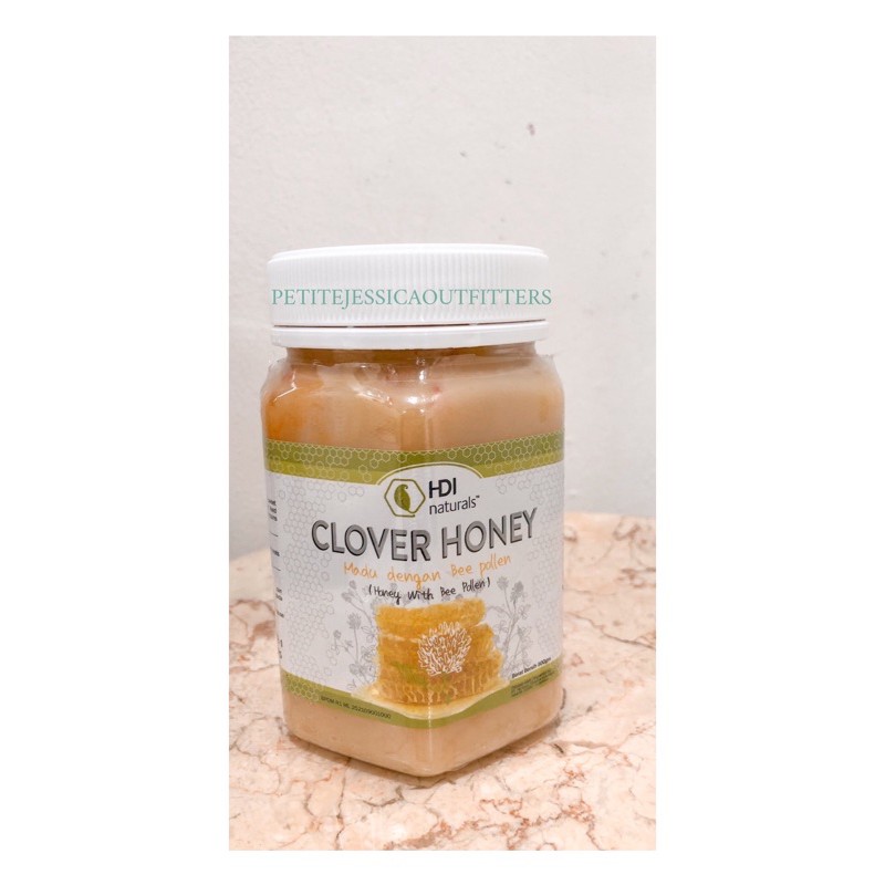 clover honey HDI madu bee pollen 1 kg free sendok kayu