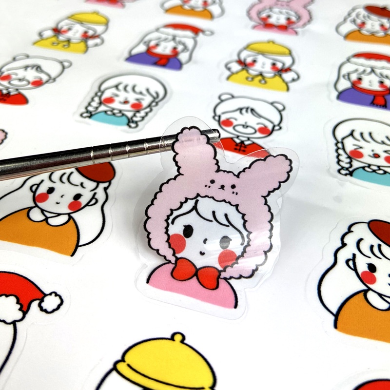 Stiker Motif Kartun Hewan Lucu Multifungsi Anti Air Warna-Warni Untuk Dekorasi Scrapbook / Album / Craft DIY