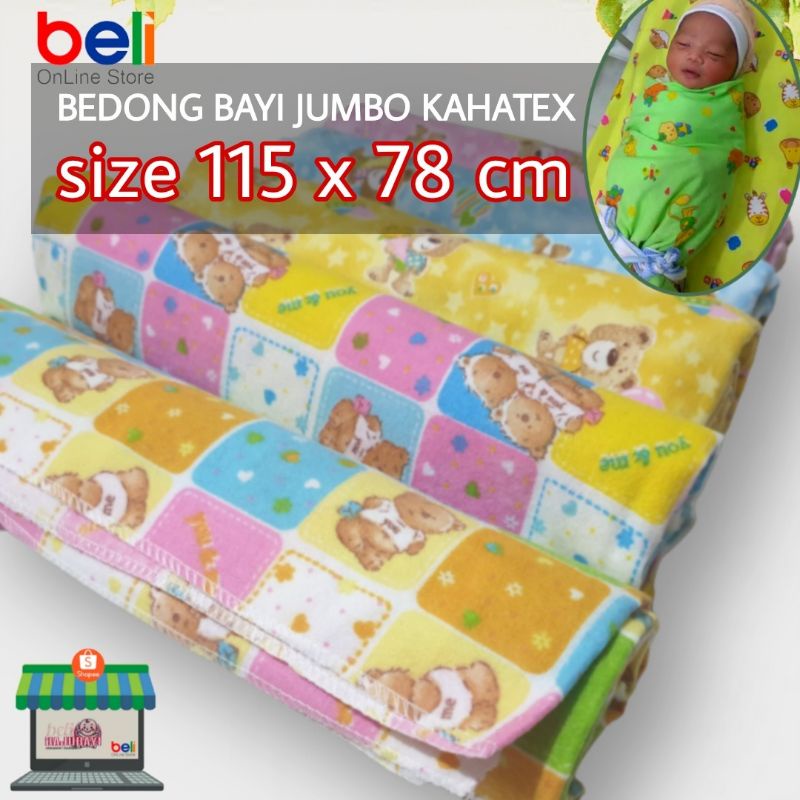 PALING MURAH | Bedong Bayi Kahatex | Flanel | Bedong Kain Bayi Motif Ukuran Jumbo 115x78 cm | Selimu