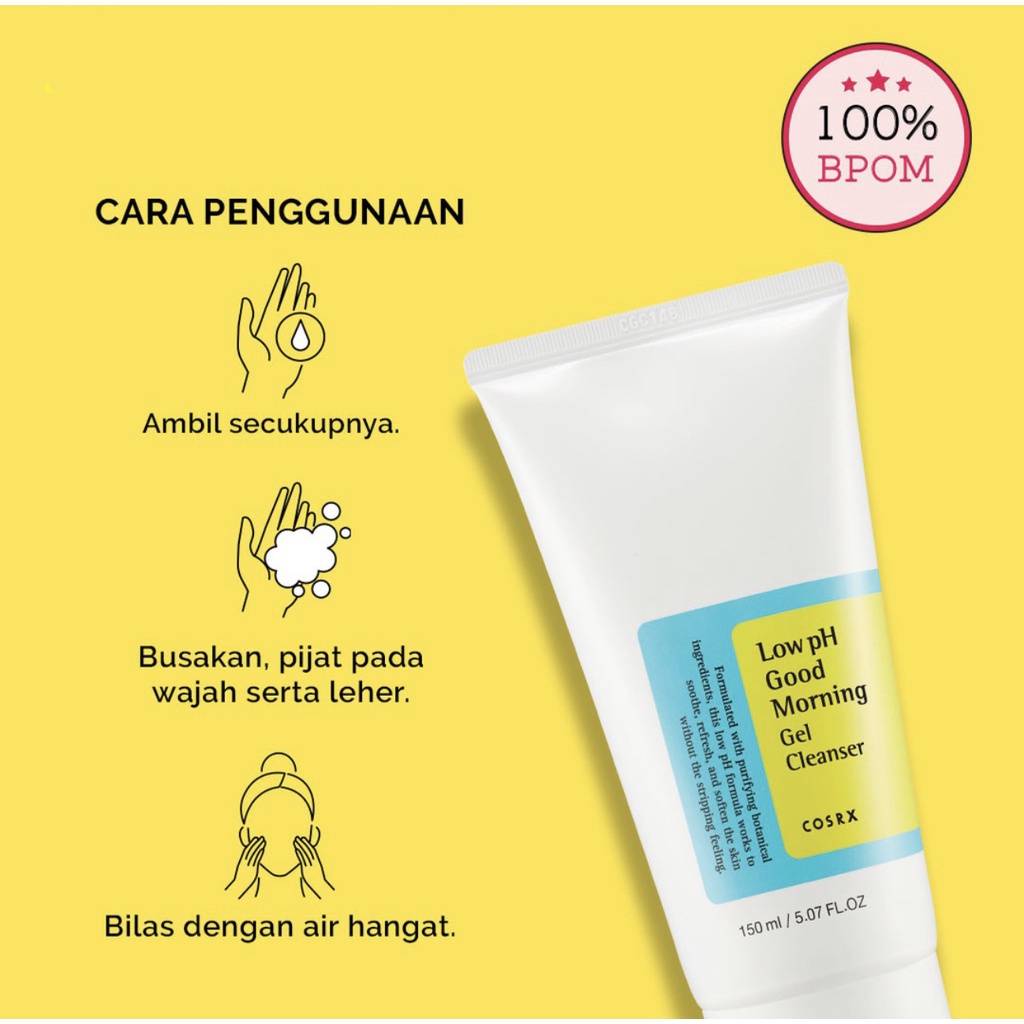 COSRX Low pH Good Morning Cleanser  50ML 150 ML (Sabun Wajah Untuk Semua Jenis Kulit)