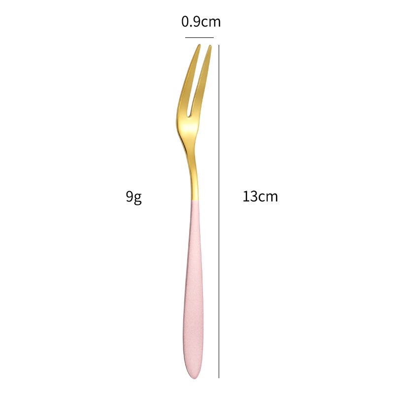 1PCS Fruit Flatware Luxury Stainless Steel Mini Two-tine Fork for Party ,Banquet ,Cocktail ,Dessert ,Fruit ,Cakes,Salad Kitchen Tools