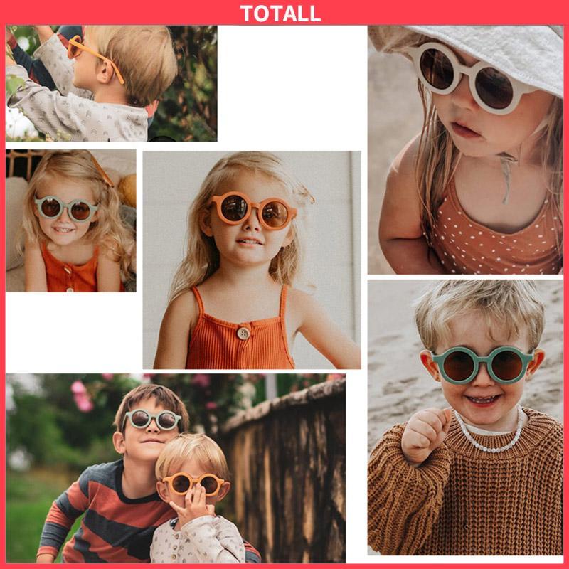 COD Kacamata Hitam Anak Matte Bingkai Bulat Trendi Retro Cute Clear Vision-Totall