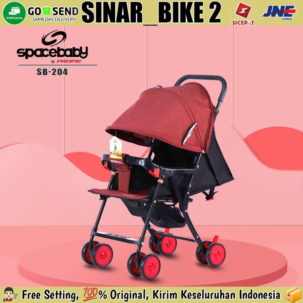 Baby Stroller SPACEBABY SB-214 Bisa Dua Arah &amp; SB-204 Kereta Dorong Anak Bayi Bisa Rebahan