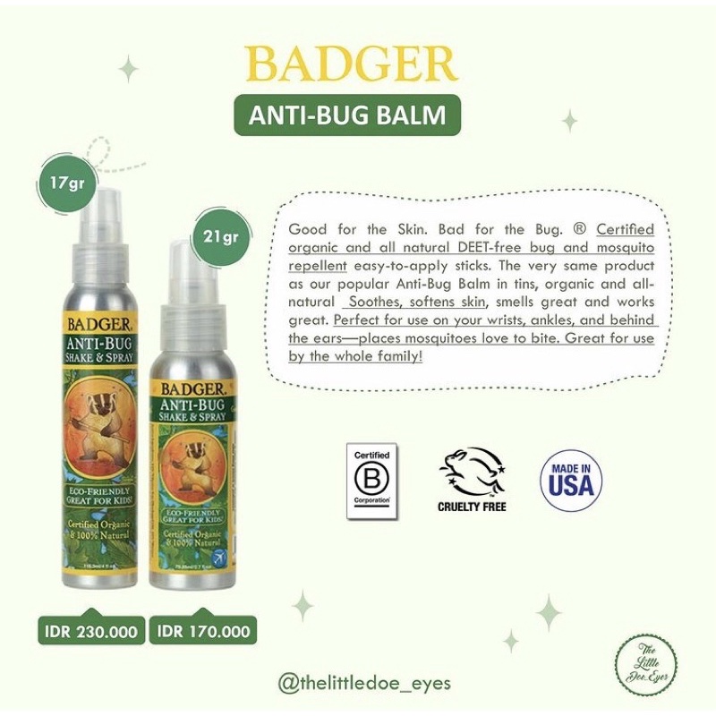 [READY] Badger Anti Bug Shake and Spray