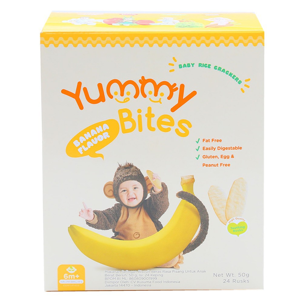 Yummy Bites Rice Cracker Snack Bayi 50 gr - Tersedia Pilihan Rasa