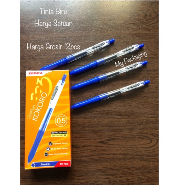 

Pulpen Kokoro SWEET Gel Zebra / Bolpen TINTA WARNA sesuai Warna Body - HARGA SATUAN