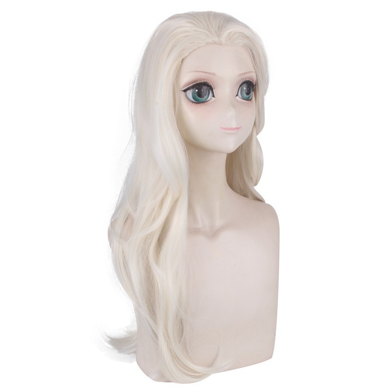 LOL-47 wig rambut palsu daily lolita cosplay putih frozen elsa