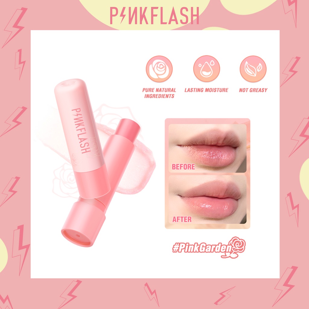 PINKFLASH PinkGarden Plant Oil-Based Lasting Moist Lip Balm Lip Care Deep Hydration 4 Natural ingredients Repair Nourish Reduce Wrinkles